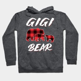 Gigi Bear Red Plaid Christmas Pajama Matching Family Gift Hoodie